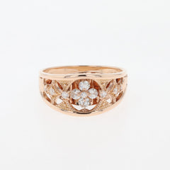 メレダイヤ デザインリング PG ピンクゴールド 指輪 リング 11.5号 K18 ダイヤモンド レディース 【中古】nbjwl