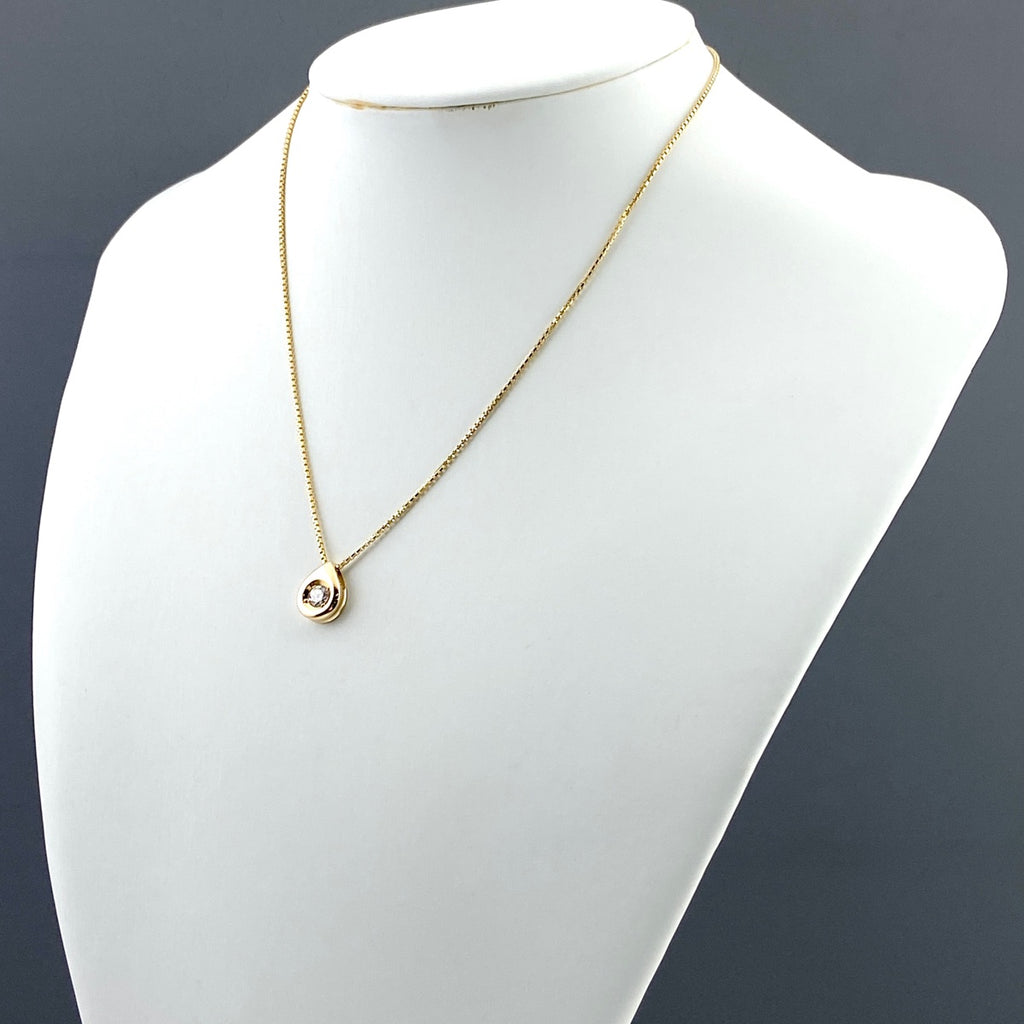【在庫一掃】 ダイヤモンド デザインネックレス YG イエローゴールド ペンダント ネックレス K18 750 ダイヤモンド レディース 【中古】nbjwl