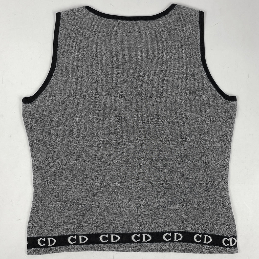 クリスチャンディオール ロゴ ノースリーブ カットソー ニット CD トップス カットソー レーヨン アクリル グレー レディース 【中古】 brapp
