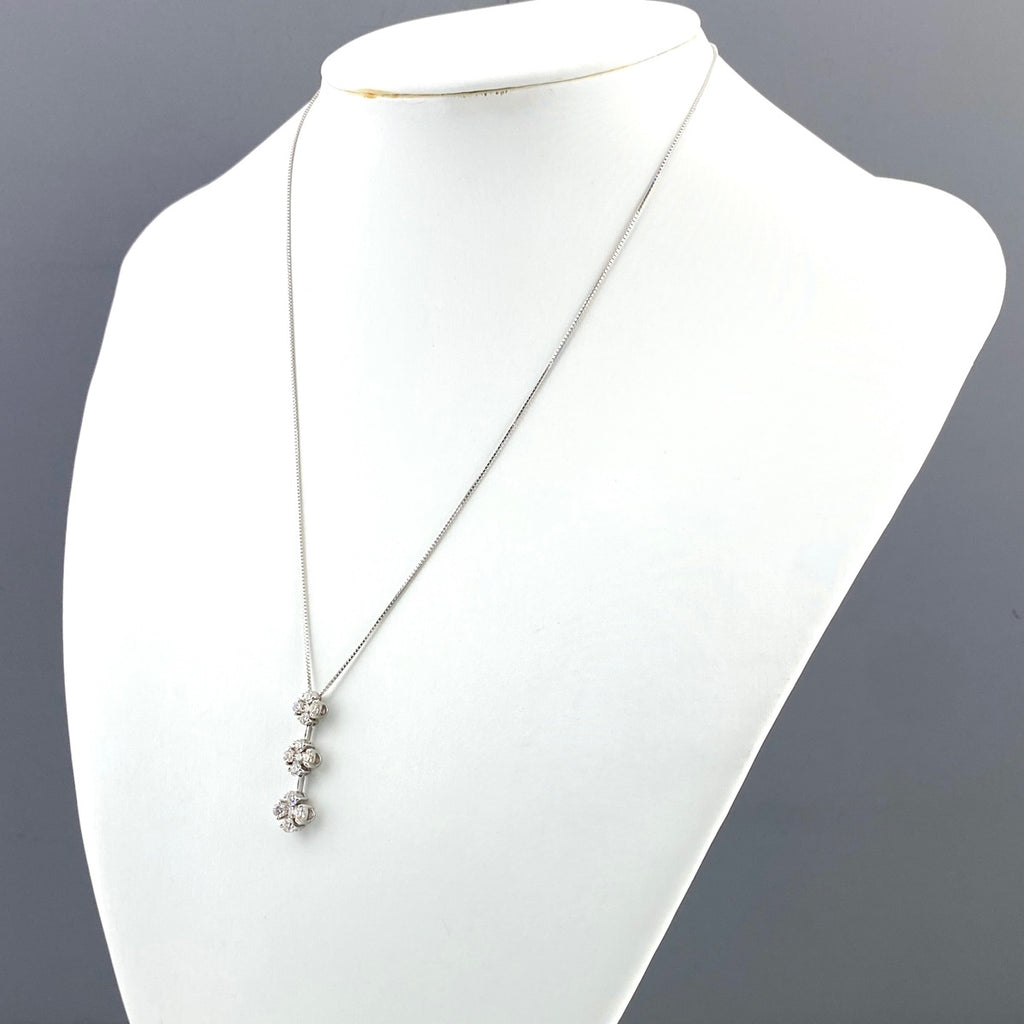 メレダイヤ デザインネックレス WG ホワイトゴールド ペンダント ネックレス K18 WG ダイヤモンド レディース 【中古】  nbjwl
 ラッピング可