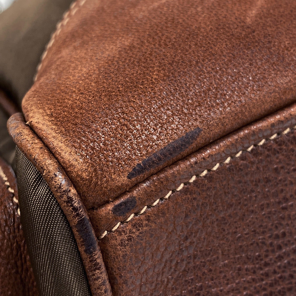 プラダ ロゴプレート トートバッグ ショルダーバッグ トートバッグ ナイロン ブラウン レディース 【中古】brbag