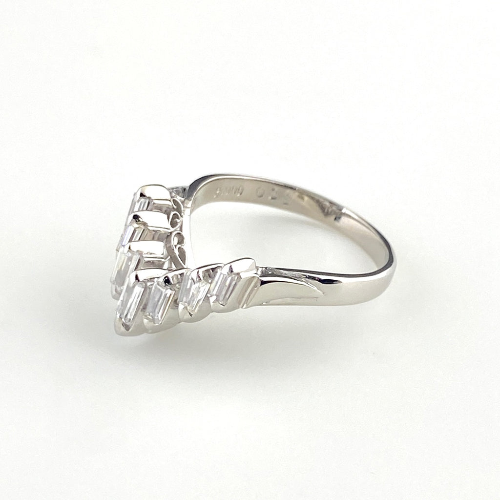 メレダイヤ デザインリング プラチナ 指輪 リング 6.5号 Pt900 ダイヤモンド レディース 【中古】nbjwl