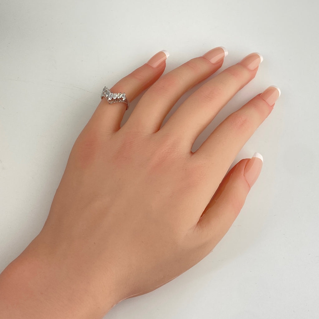 メレダイヤ デザインリング プラチナ 指輪 リング 6.5号 Pt900 ダイヤモンド レディース 【中古】nbjwl