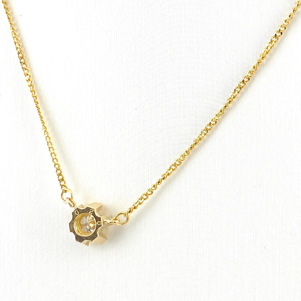 ダイヤモンド デザインネックレス YG イエローゴールド ペンダント ネックレス K18 ダイヤモンド レディース 【中古】nbjwl