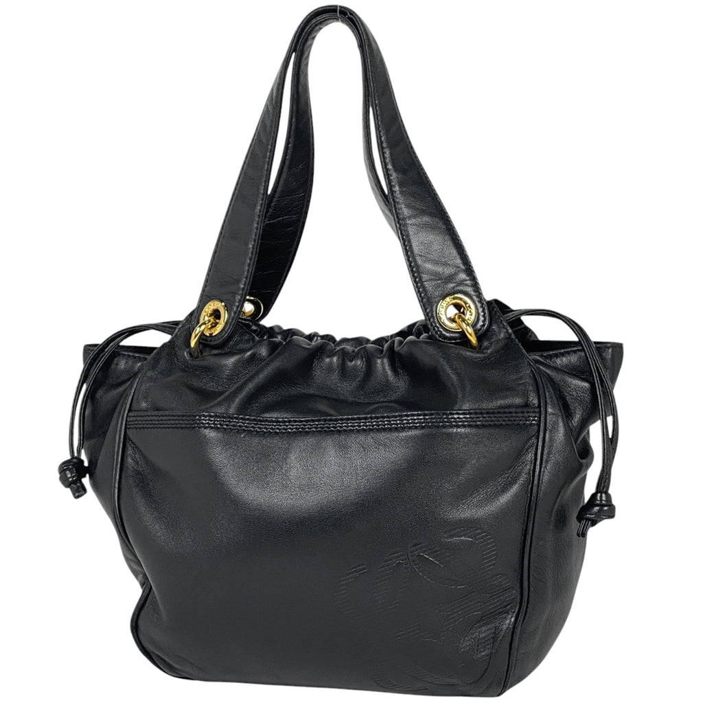 ロエベ アナグラム ハンドバッグ 手提げ 巾着型 ハンドバッグ レザー ブラック レディース 【中古】brbag