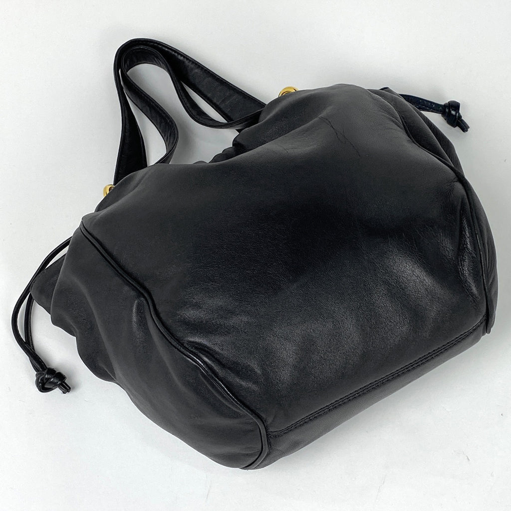 ロエベ アナグラム ハンドバッグ 手提げ 巾着型 ハンドバッグ レザー ブラック レディース 【中古】brbag