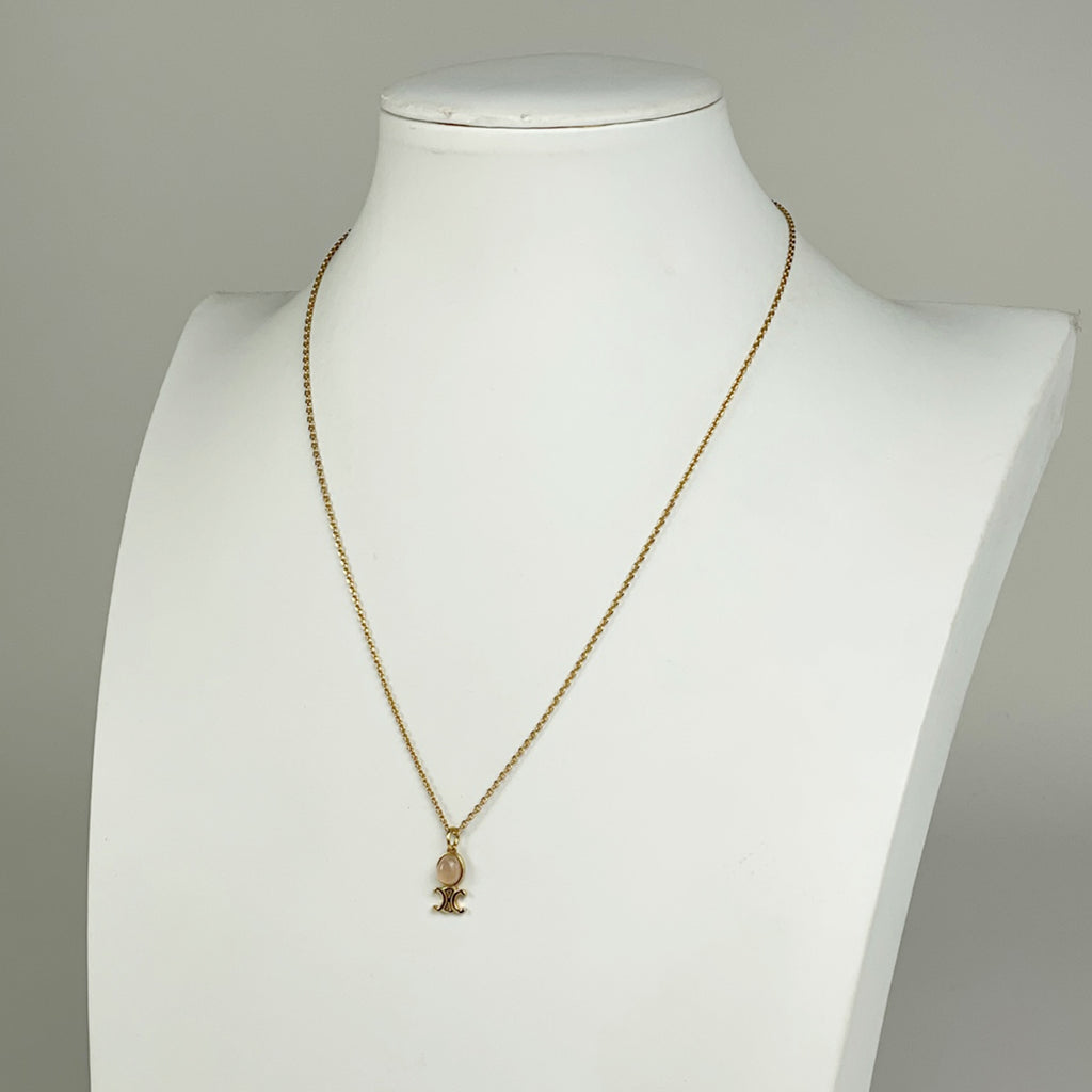 セリーヌ トリオンフ ネックレス カラーストーン ネックレス GP ゴールド レディース 【中古】bracc