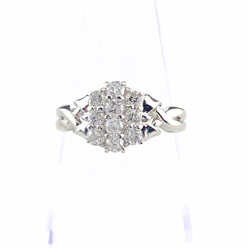 メレダイヤ デザインリング プラチナ 指輪 リング 9.5号 Pt900 ダイヤモンド レディース 【中古】nbjwl