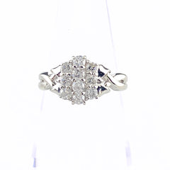 メレダイヤ デザインリング プラチナ 指輪 リング 9.5号 Pt900 ダイヤモンド レディース 【中古】nbjwl