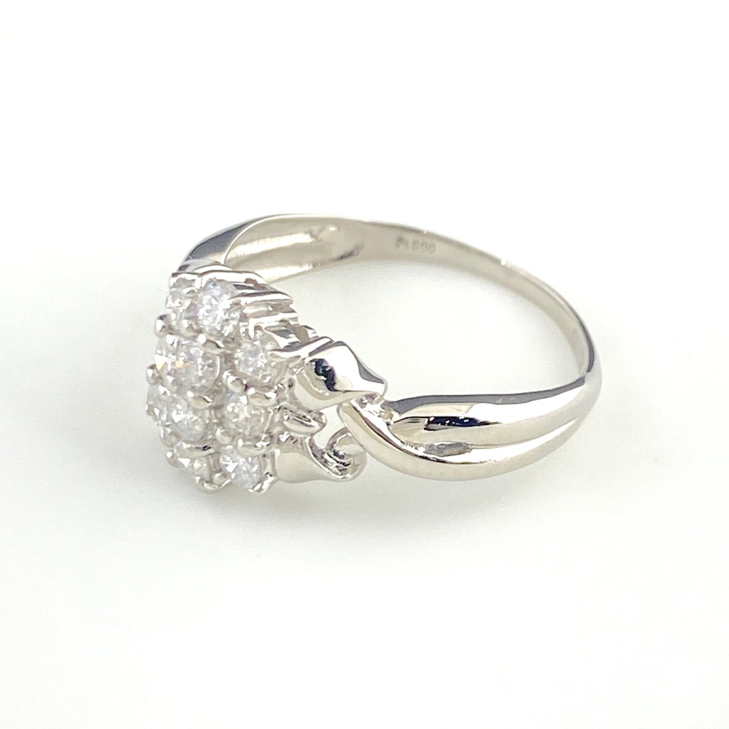 メレダイヤ デザインリング プラチナ 指輪 リング 9.5号 Pt900 ダイヤモンド レディース 【中古】nbjwl