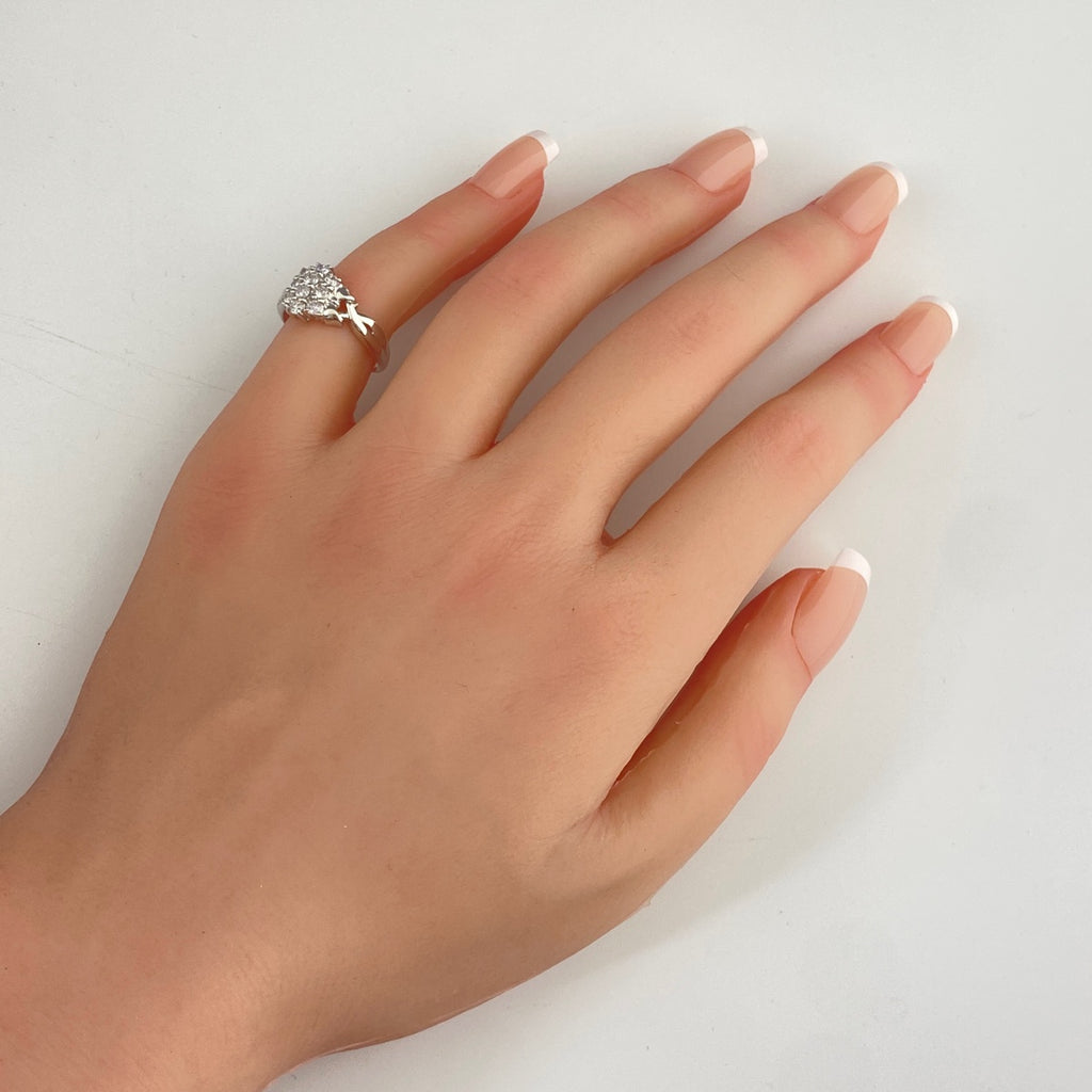 メレダイヤ デザインリング プラチナ 指輪 リング 9.5号 Pt900 ダイヤモンド レディース 【中古】nbjwl