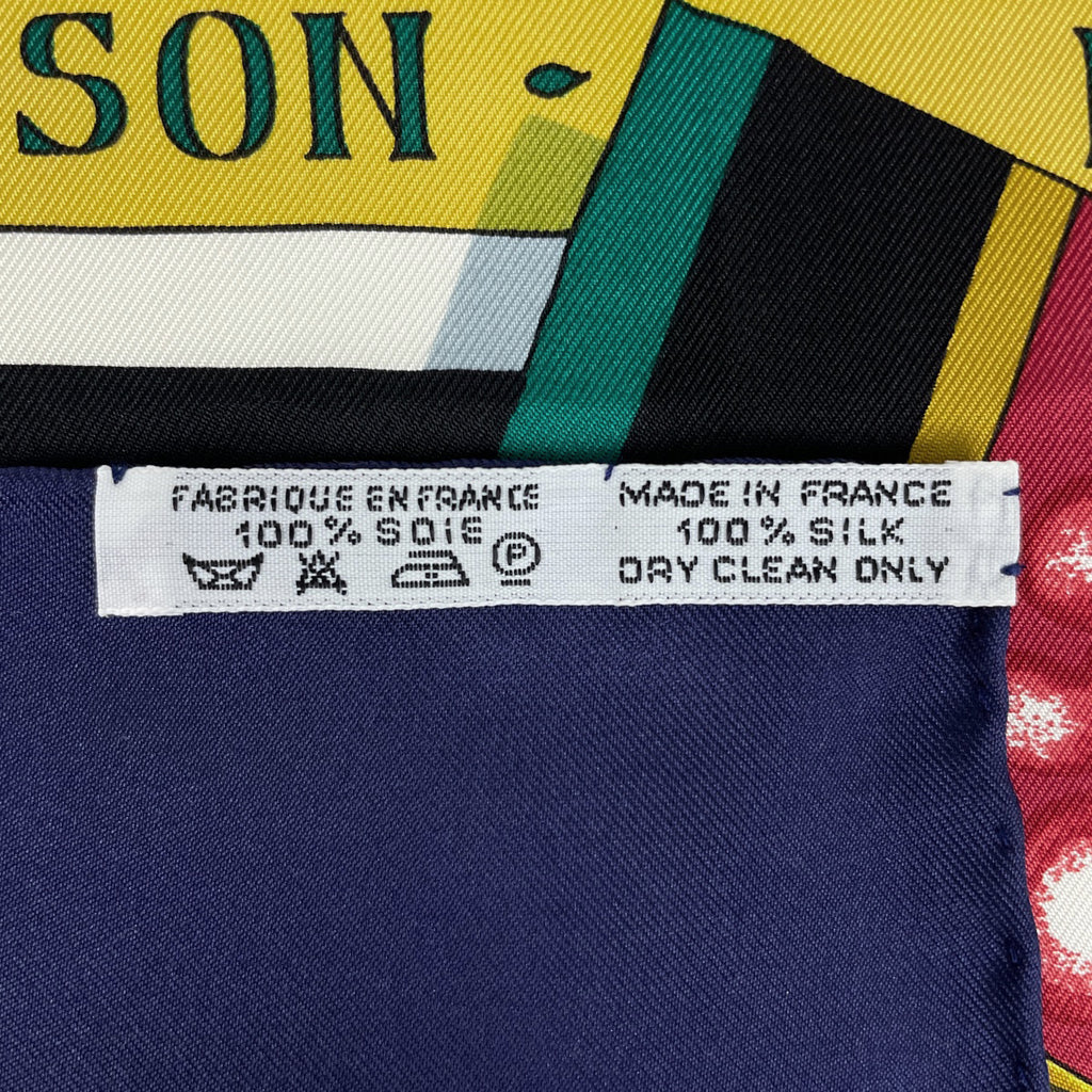 エルメス カレ 90 THE ORIGINAL NEW ORLEANS CREOLE JAZZ 1923 ジャズ 楽器 スカーフ シルク ネイビー マルチカラー レディース 【中古】brbag