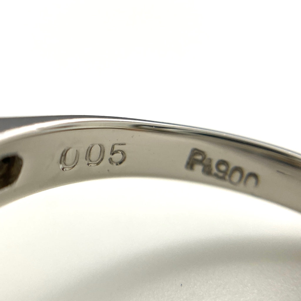 オパール デザインリング プラチナ 指輪 メレダイヤ リング 7.5号 Pt900 オパール ダイヤモンド レディース 【中古】nbjwl