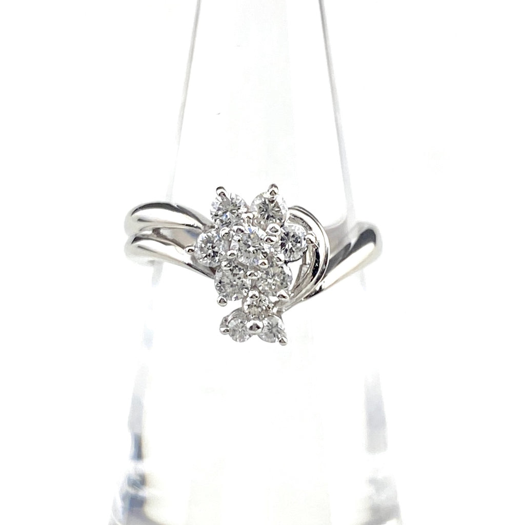 メレダイヤ デザインリング プラチナ 指輪 リング 9号 Pt900 ダイヤモンド レディース 【中古】nbjwl