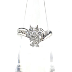 メレダイヤ デザインリング プラチナ 指輪 リング 9号 Pt900 ダイヤモンド レディース 【中古】nbjwl