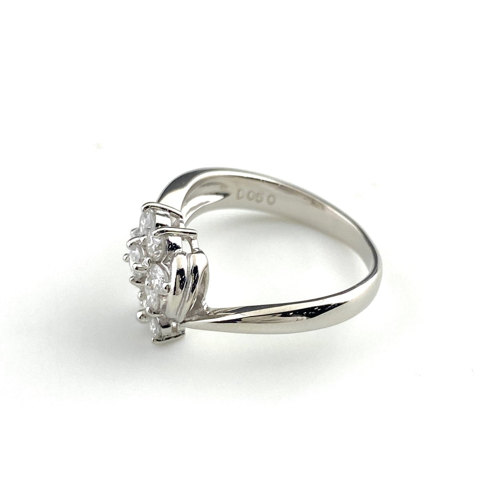 メレダイヤ デザインリング プラチナ 指輪 リング 9号 Pt900 ダイヤモンド レディース 【中古】nbjwl