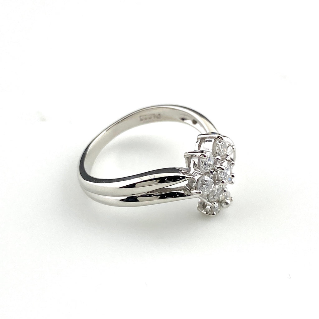 メレダイヤ デザインリング プラチナ 指輪 リング 9号 Pt900 ダイヤモンド レディース 【中古】nbjwl