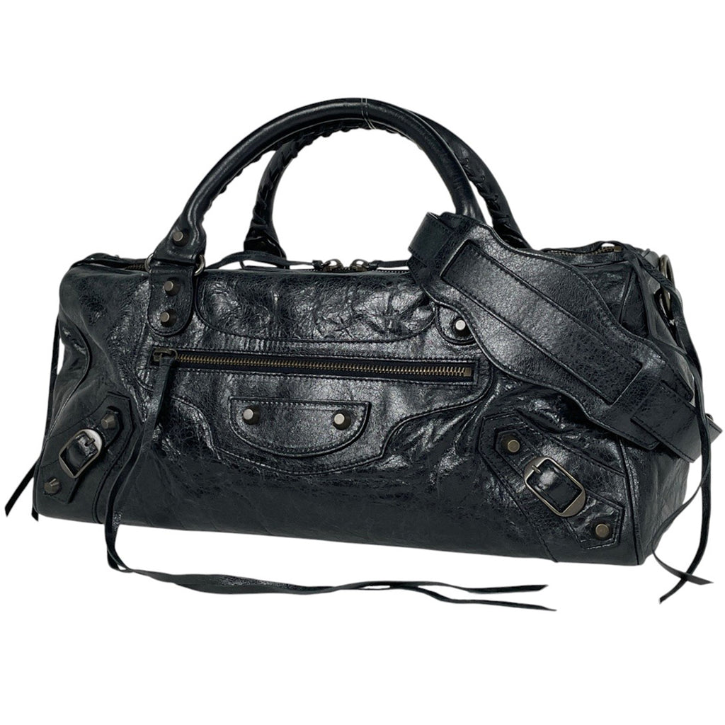 バレンシアガ ザ ツィギー ハンドバッグ 2WAY ショルダーバッグ ハンドバッグ レザー ブラック 128523 レディース 【中古】brbag