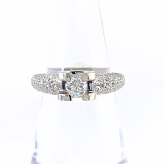 ダイヤモンド デザインリング プラチナ 指輪 リング 12号 Pt900 ダイヤモンド レディース 【中古】nbjwl