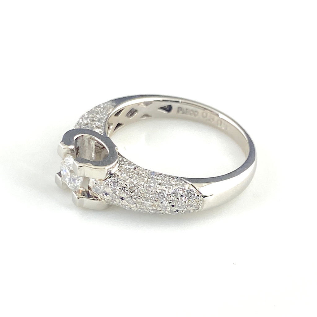 ダイヤモンド デザインリング プラチナ 指輪 リング 12号 Pt900 ダイヤモンド レディース 【中古】nbjwl