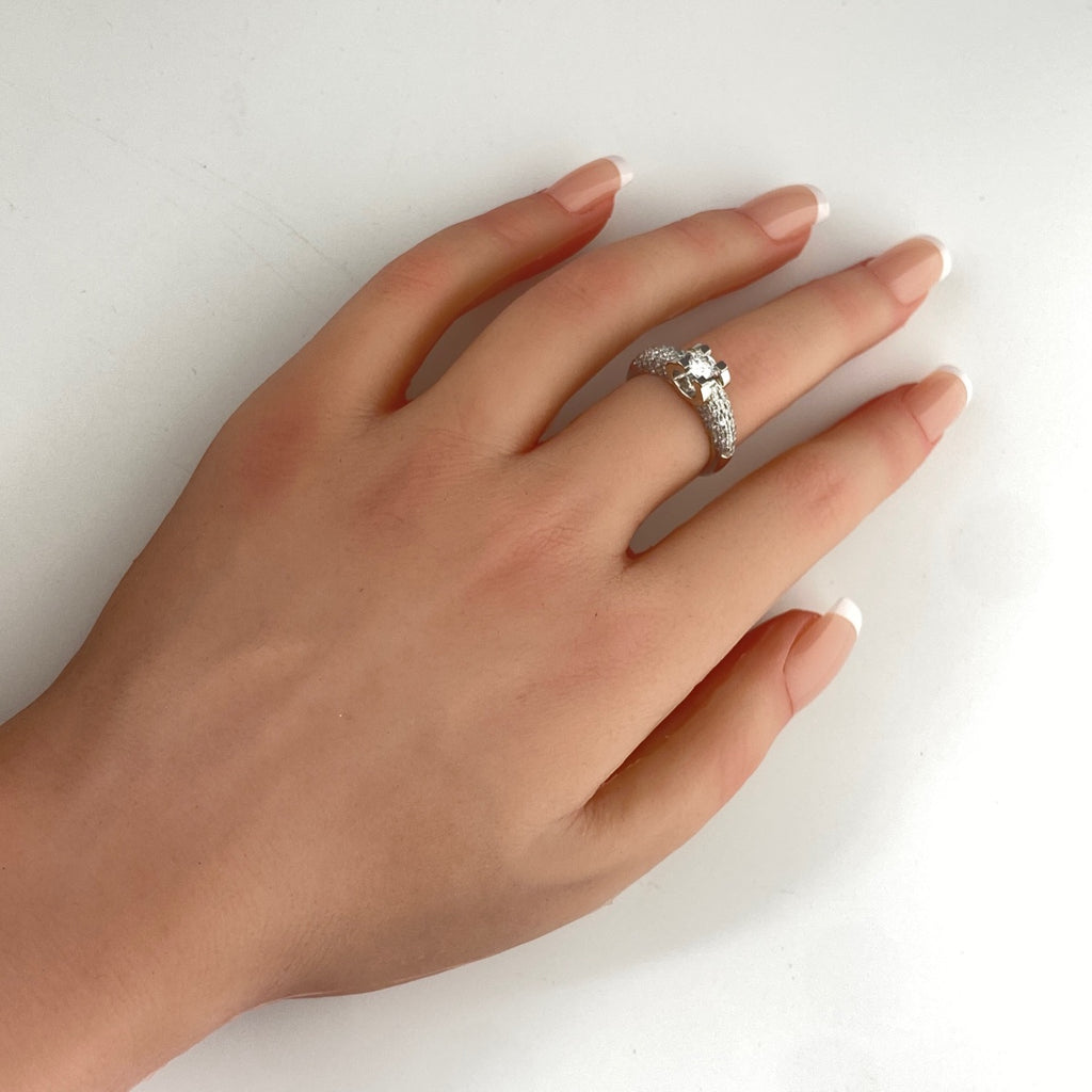 ダイヤモンド デザインリング プラチナ 指輪 リング 12号 Pt900 ダイヤモンド レディース 【中古】nbjwl