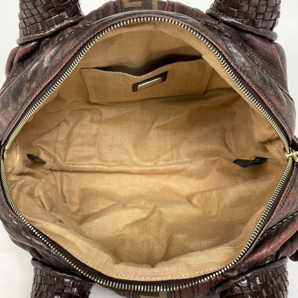 フェンディ ズッカ柄 ミニスパイバッグ 手提げ ハンドバッグ キャンバス ブラウン 8BL078 レディース 【中古】brbag