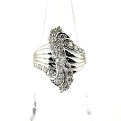 メレダイヤ デザインリング リング 11号 Pt900 ダイヤモンド レディース ノンブランドジュエリー 【中古】nbjwl