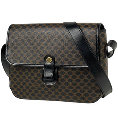 セリーヌ マカダム柄 ショルダーバッグ 斜め掛け ショルダーバッグ コーティングキャンバス ブラック レディース 【中古】brbag