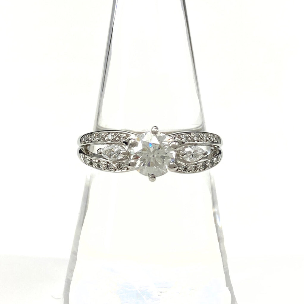 メレダイヤ デザインリング プラチナ 指輪 リング 16号 Pt900 ダイヤモンド レディース 【中古】nbjwl