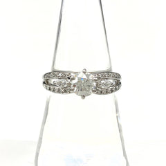 メレダイヤ デザインリング プラチナ 指輪 リング 16号 Pt900 ダイヤモンド レディース 【中古】nbjwl