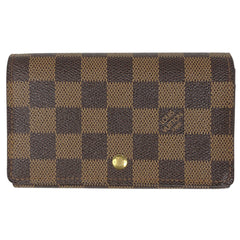 ルイ・ヴィトン ポルト モネ ビエ トレゾール L字ファスナー 二つ折り財布 ダミエ ブラウン N61730 レディース 【中古】brbag