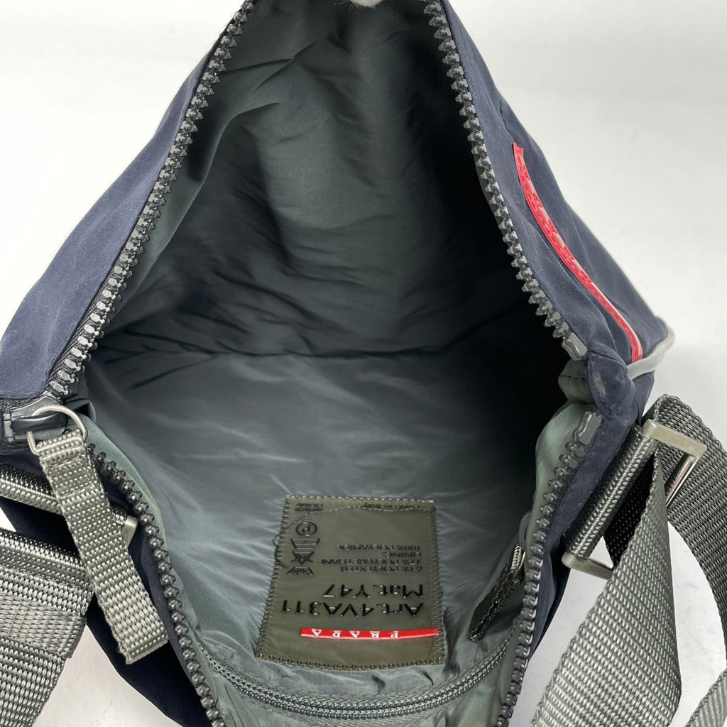 プラダスポーツ ロゴ ショルダーバッグ スポーツライン ショルダーバッグ ナイロン ネイビー 4VA311 レディース 【中古】brbag