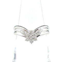 メレダイヤ デザインリング プラチナ 指輪 リング 13号 Pt900 ダイヤモンド レディース 【中古】nbjwl