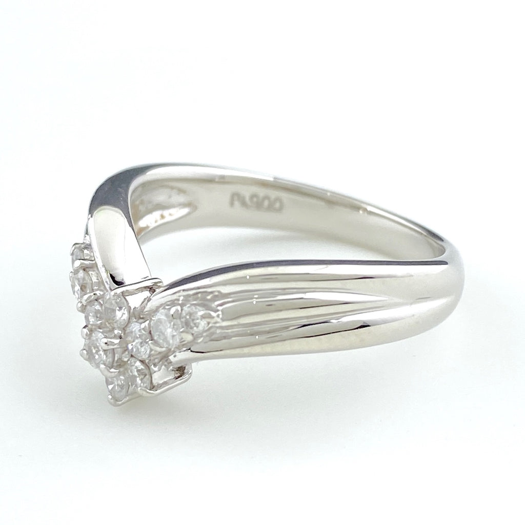 メレダイヤ デザインリング プラチナ 指輪 リング 13号 Pt900 ダイヤモンド レディース 【中古】nbjwl