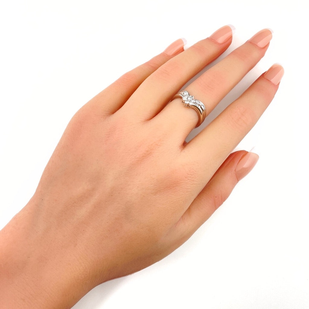 メレダイヤ デザインリング プラチナ 指輪 リング 13号 Pt900 ダイヤモンド レディース 【中古】nbjwl