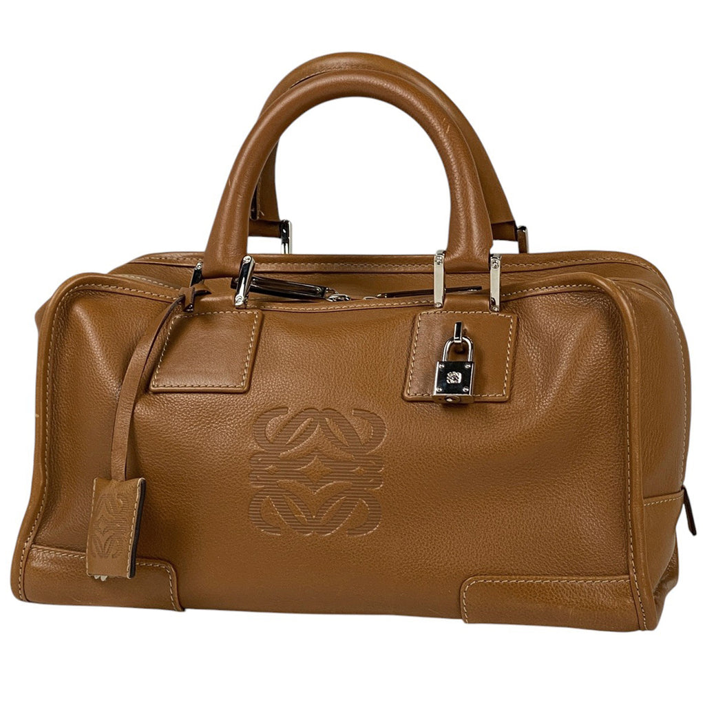 ロエベ アマソナ 28 アナグラム ロゴ ハンドバッグ レザー ブラウン レディース 【中古】 brbag
