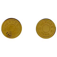 エルメス セリエ イヤリング コイン ラウンド 丸型 イヤリング GP ゴールド レディース 【中古】bracc
