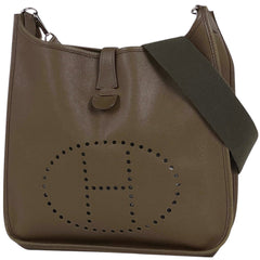 エルメス エヴリン 2 PM Hロゴ パンチング ショルダーバッグ ヴォーエプソン ブラウン □I レディース 【中古】brbag