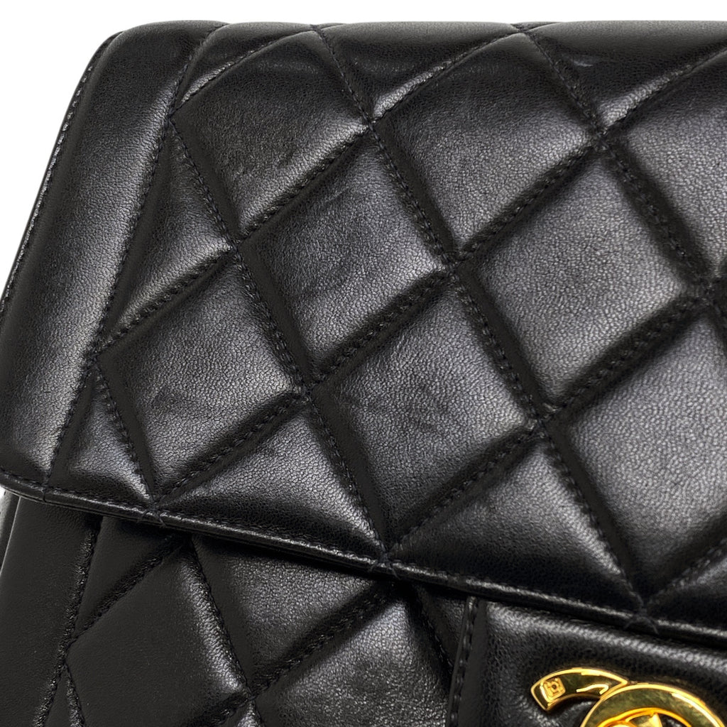 シャネル マトラッセ シングルフラップ チェーン ショルダーバッグ ココマーク Wチェーン ショルダーバッグ レザー ブラック レディース 【中古】brbag