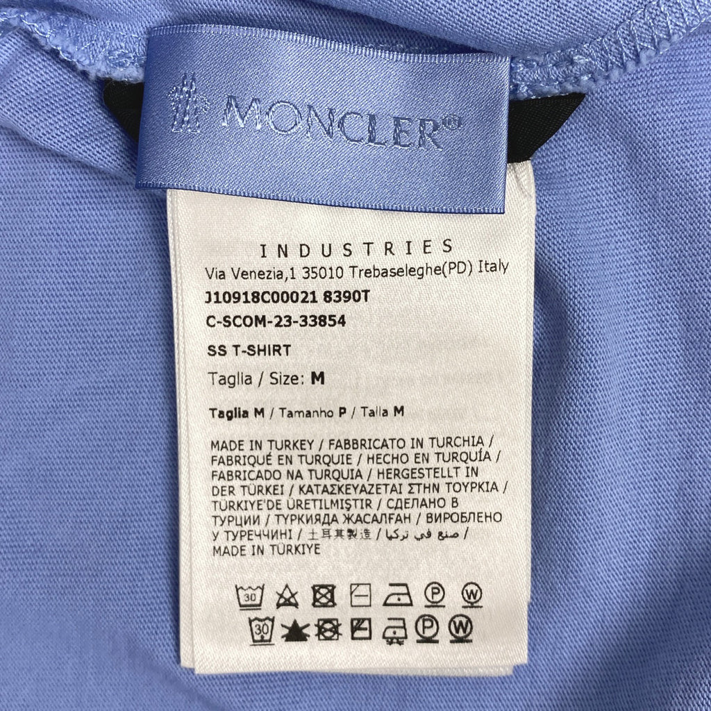 モンクレール ロゴ Tシャツ ハート ワッペン 8C00021 トップス 半袖Ｔシャツ 綿 ライトブルー メンズ 【中古】
