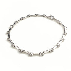 メレダイヤ デザインブレスレット WG ホワイトゴールド 腕輪 ブレスレット K18 WG ダイヤモンド レディース 【中古】nbjwl