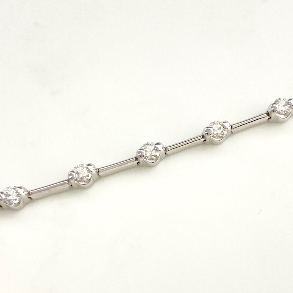 メレダイヤ デザインブレスレット WG ホワイトゴールド 腕輪 ブレスレット K18 WG ダイヤモンド レディース 【中古】nbjwl