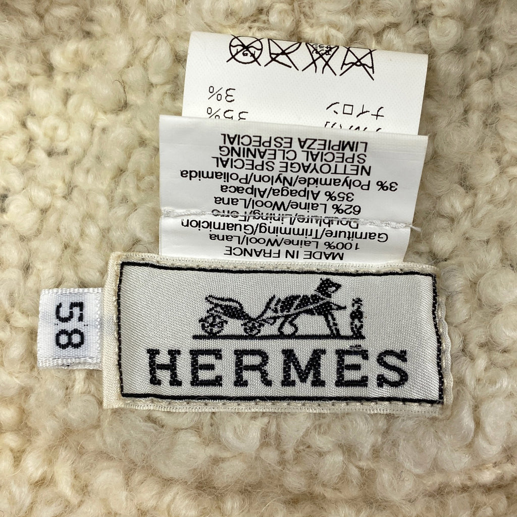 エルメス ニットキャップ メンズ 帽子 キャップ ナチュラル ブラック レディース 【中古】brapp