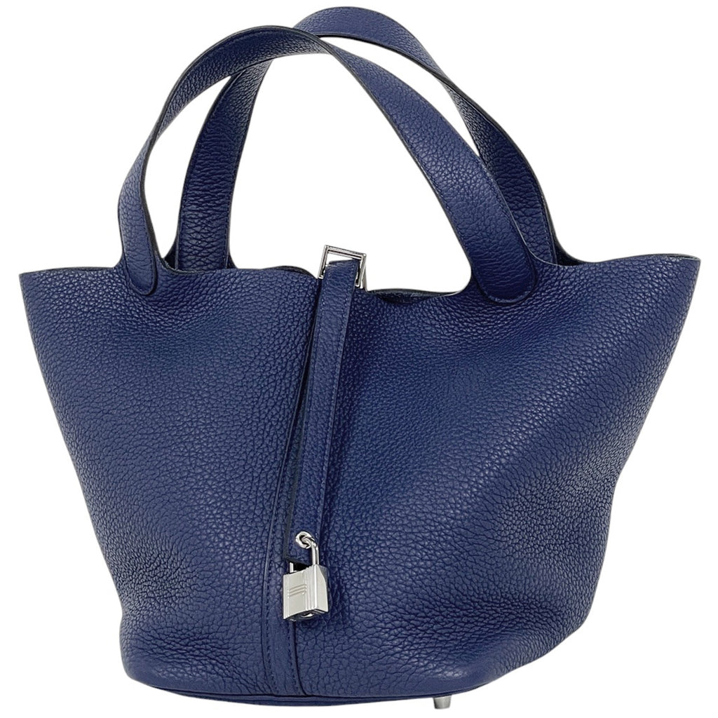 エルメス ピコタンロック MM ハンドバッグ トリヨンクレマンス ブルーアンクル D レディース 【中古】brbag