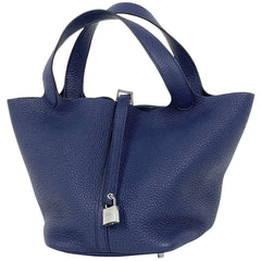 エルメス ピコタンロック MM ハンドバッグ トリヨンクレマンス ブルーアンクル D レディース 【中古】brbag