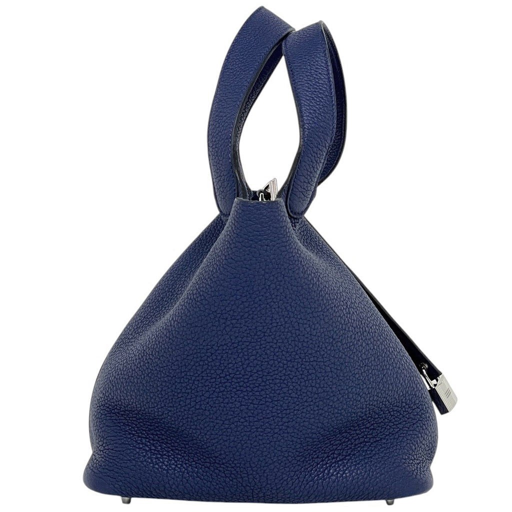 エルメス ピコタンロック MM ハンドバッグ トリヨンクレマンス ブルーアンクル D レディース 【中古】brbag
