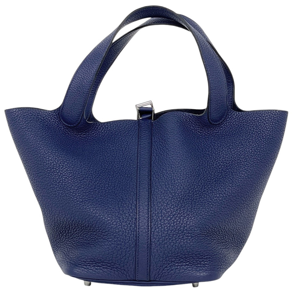 エルメス ピコタンロック MM ハンドバッグ トリヨンクレマンス ブルーアンクル D レディース 【中古】brbag