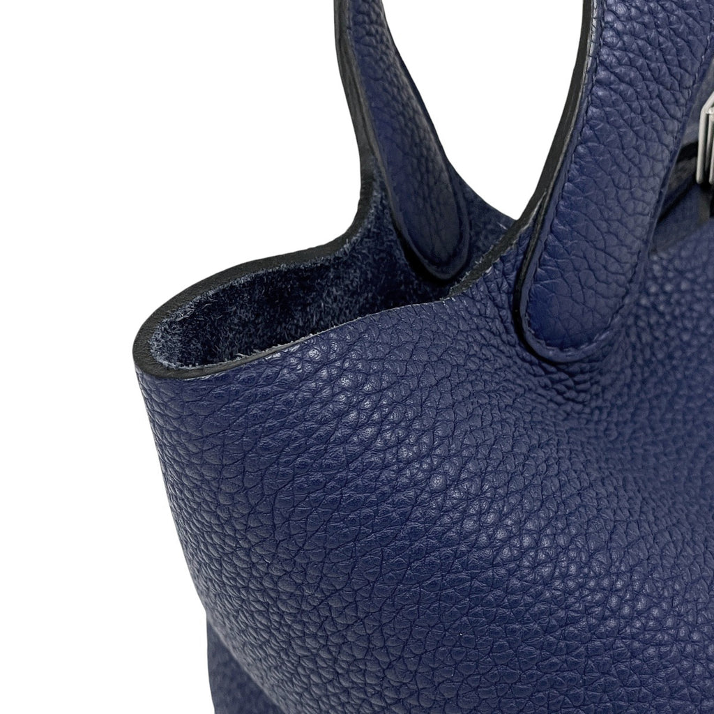 エルメス ピコタンロック MM ハンドバッグ トリヨンクレマンス ブルーアンクル D レディース 【中古】brbag