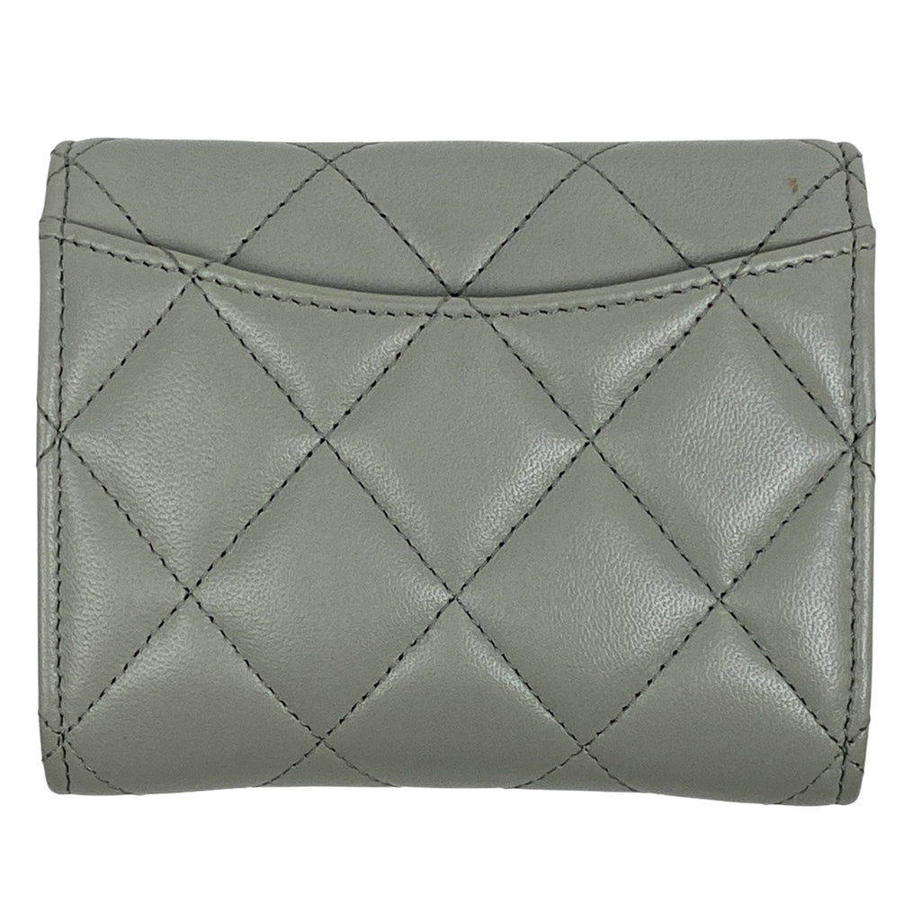 シャネル ココマーク チェーン ウォレット マトラッセ ショルダーバッグ レザー グレー A81465 レディース 【中古】brbag