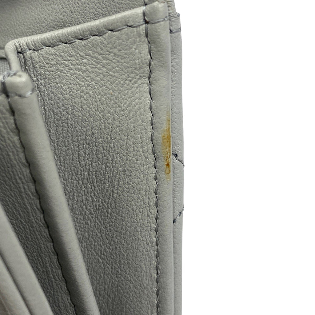 シャネル ココマーク チェーン ウォレット マトラッセ ショルダーバッグ レザー グレー A81465 レディース 【中古】brbag